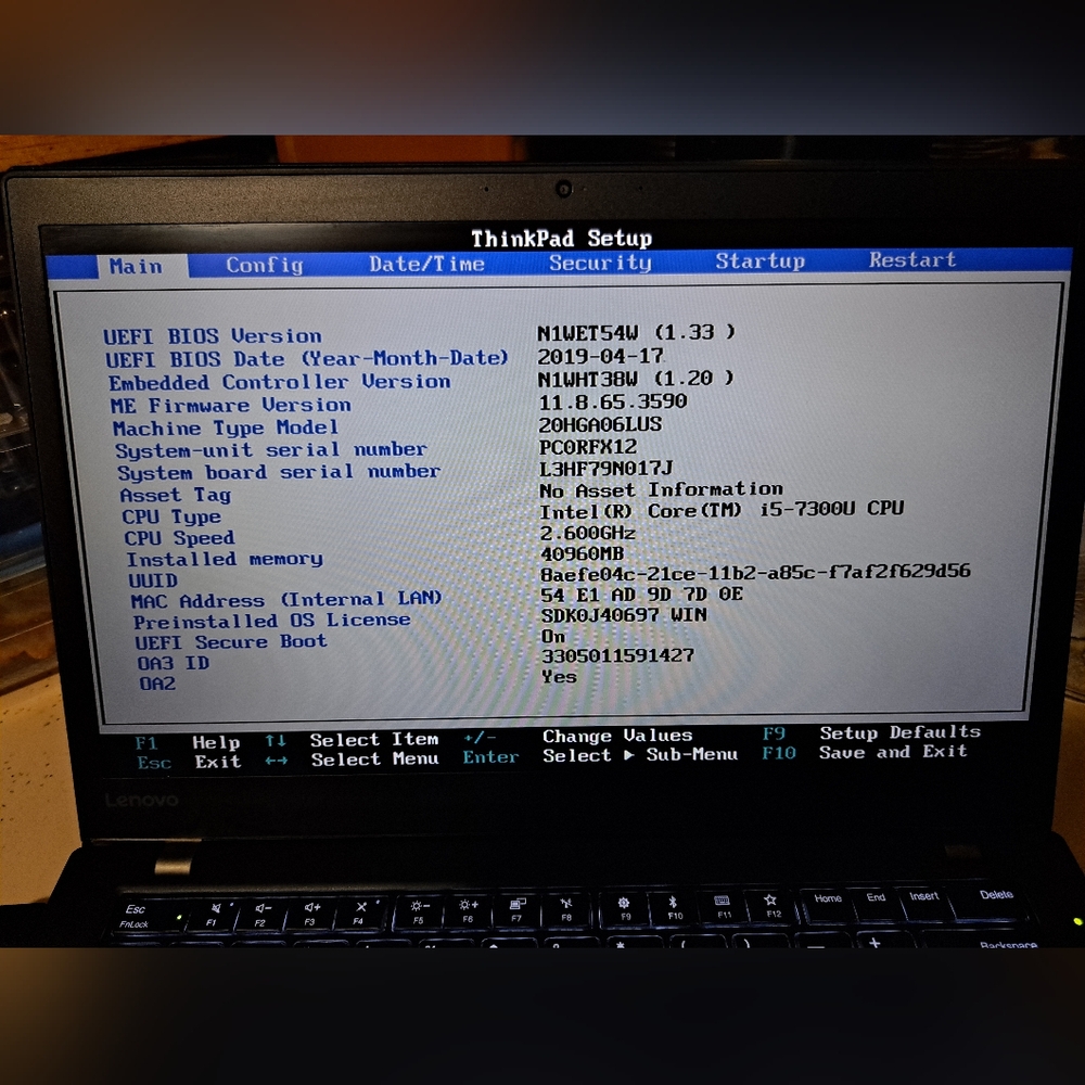 Refurbished Lenovo ThinkPad T470s i5-7300U,2TB NVMe SSD,40GB RAM,Wifi 6E,4G LTE - Picture 9 of 12